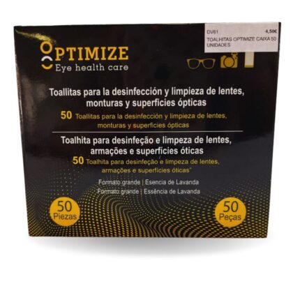 kit toalhitas limpeza lentes optimize