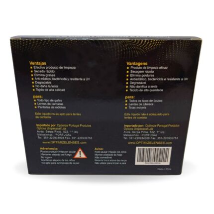kit toalhitas limpeza lentes optimize